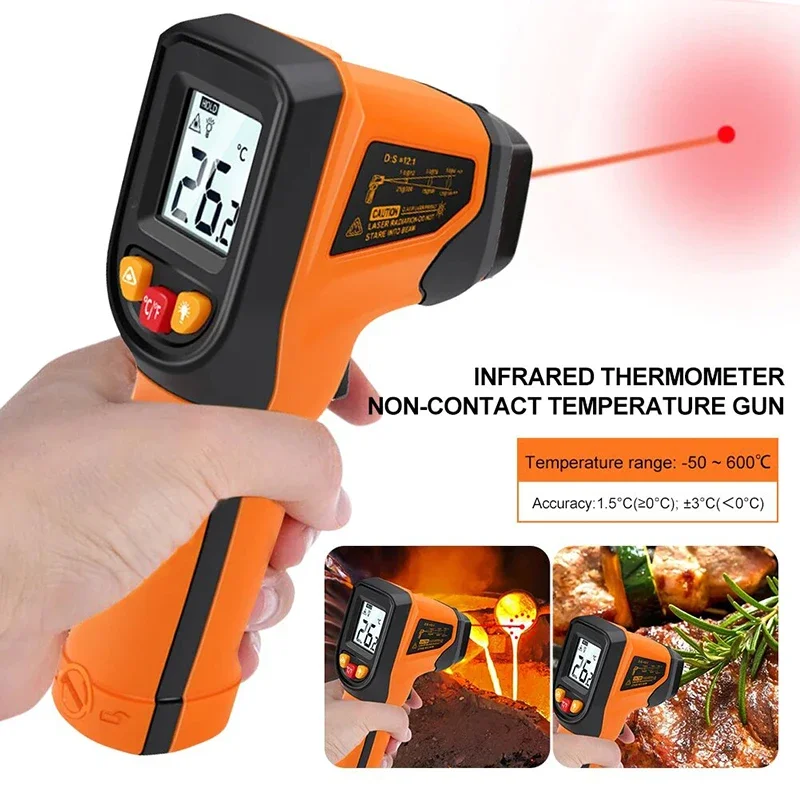 Industrial Laser Thermometer Gun - Termometer Inframerah Digital T400 T600 -50~600