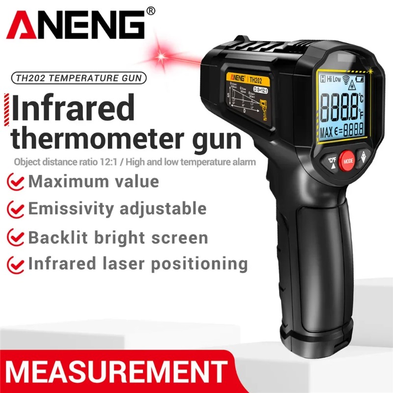 Industrial Laser Thermometer - ANENG TH202 Termometer Genggam Industri Uji