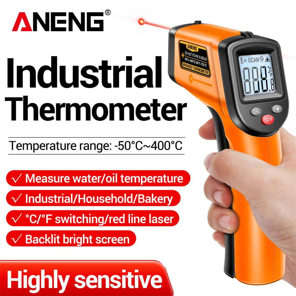 Industrial Laser Thermometer Gun - Termometer Inframerah Digital ANENG TH201 -50~400