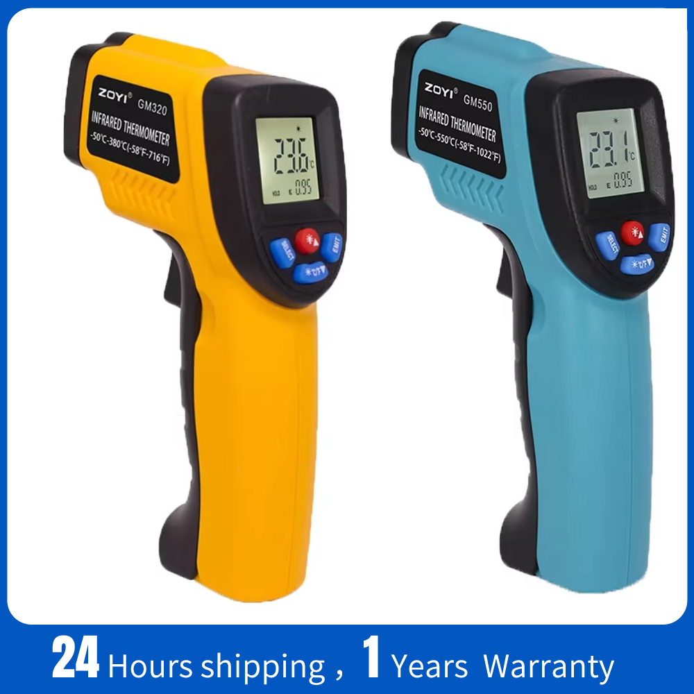 Industrial Laser Thermometer - Termometer Inframerah Portabel untuk Memasak Pizza,