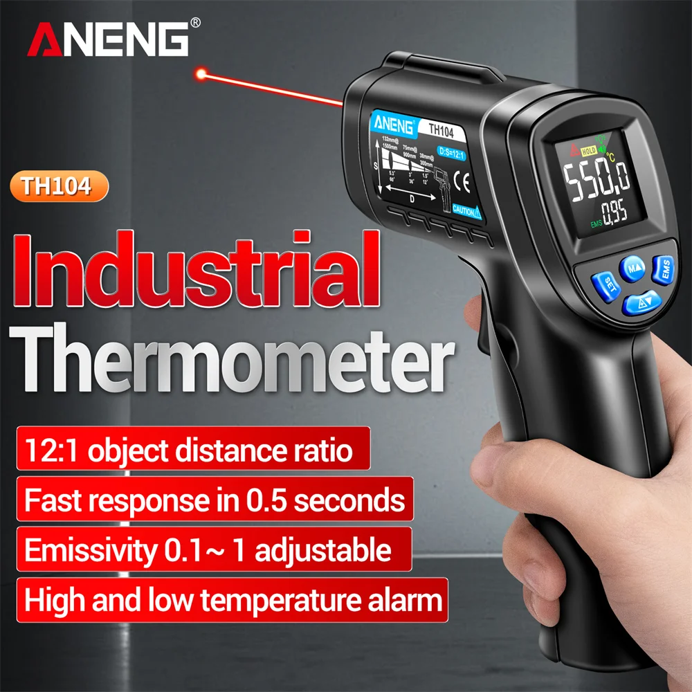 ANENG -50~550 ℃   Termometer I - Industrial Laser Thermometer Gun ulasan dan harga