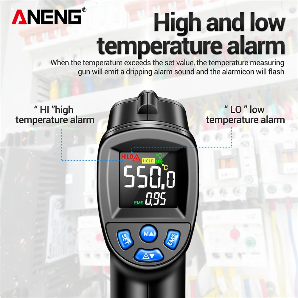 ANENG -50~550 ℃   Termometer I - Industrial Laser Thermometer Gun ulasan dan harga