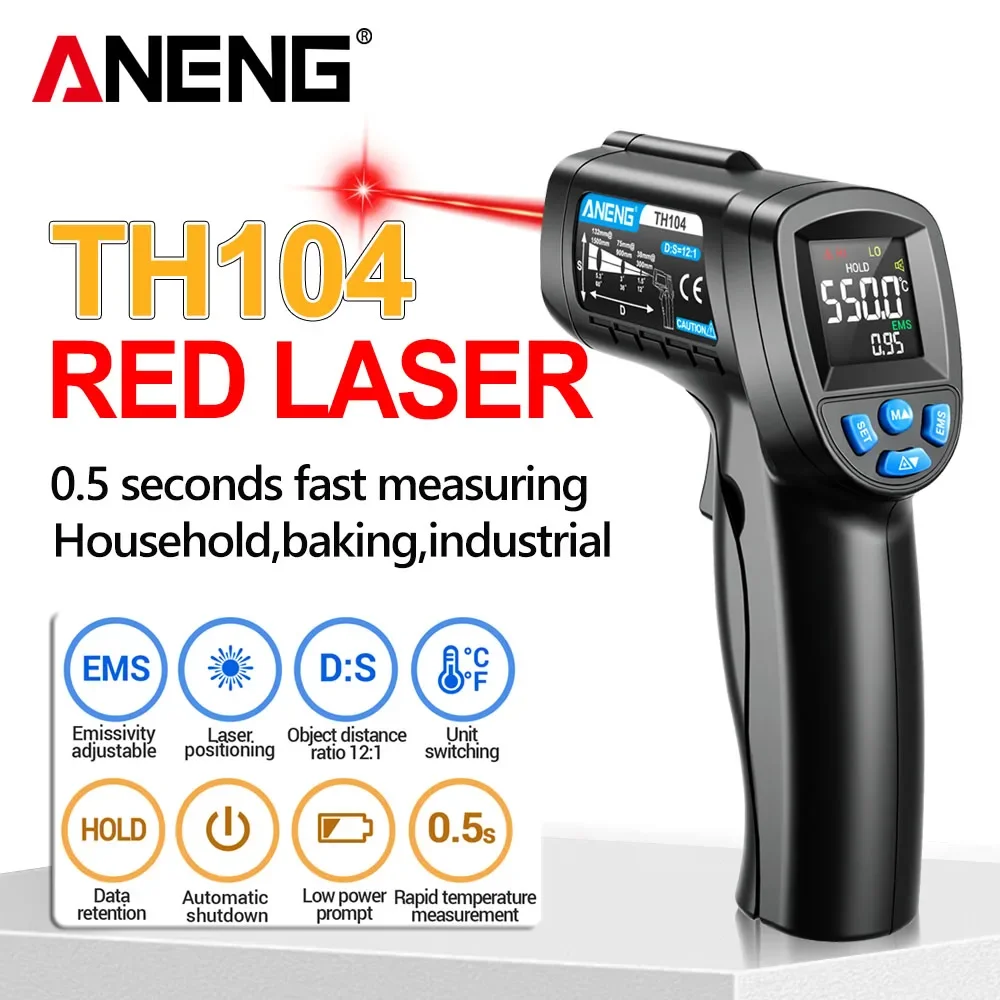 ANENG TH104 Termometer Inframe - Industrial Laser Thermometer Gun ulasan dan harga