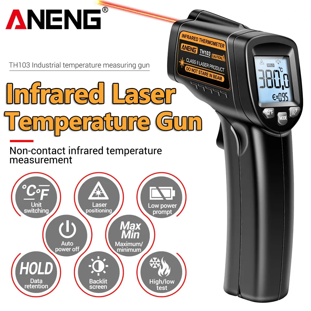 Pistol Pengukur Suhu Laser Inf - Industrial Laser Thermometer Gun ulasan dan harga