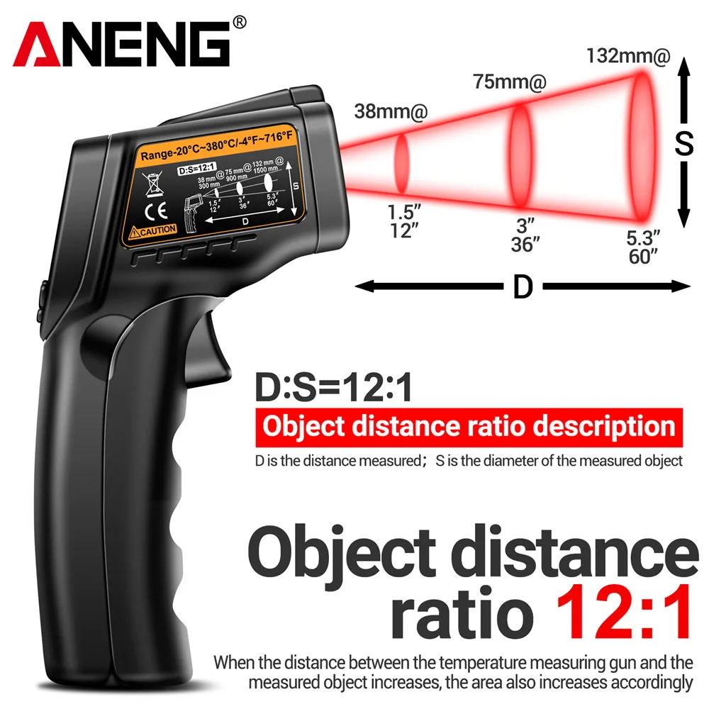 Pistol Pengukur Suhu Laser Inf - Industrial Laser Thermometer Gun ulasan dan harga