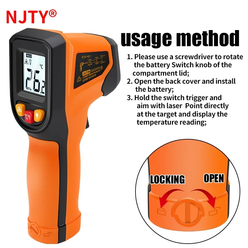 Termometer Inframerah Digital  - Industrial Laser Thermometer Gun ulasan dan harga