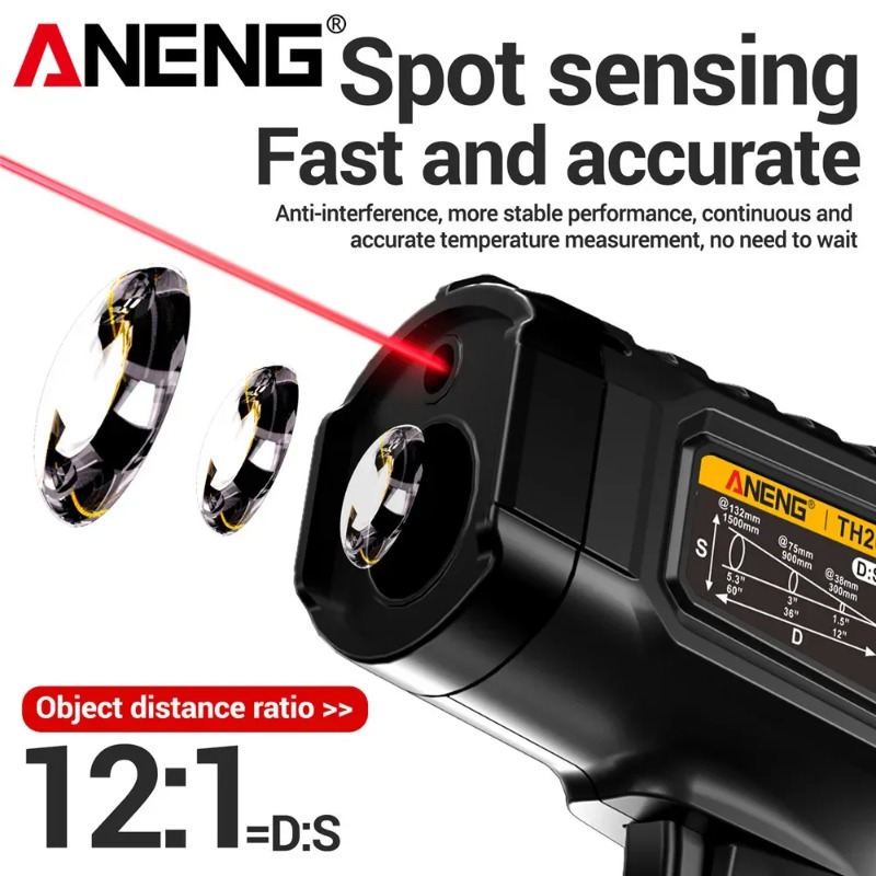 ANENG TH202 Termometer Genggam - Industrial Laser Thermometer ulasan dan harga