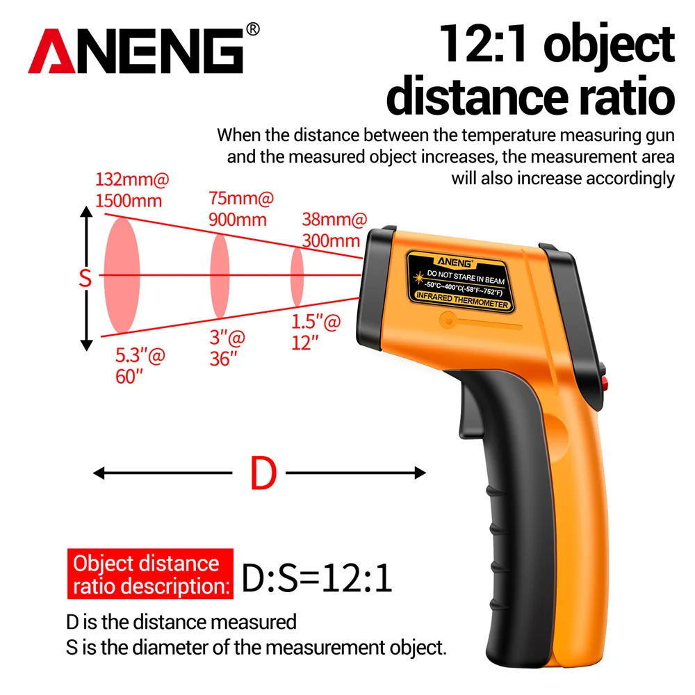 Termometer Inframerah Digital  - Industrial Laser Thermometer Gun ulasan dan harga