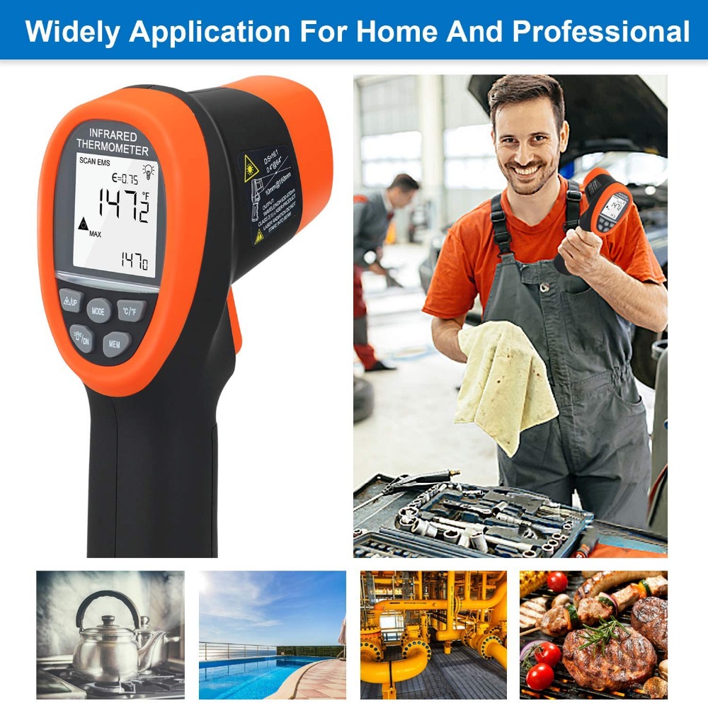 BTMETER Digital Pyrometer Term - Industrial Laser Thermometer ulasan dan harga