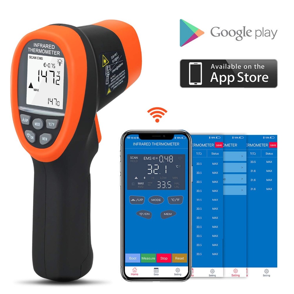 BTMETER Digital Pyrometer Term - Industrial Laser Thermometer ulasan dan harga
