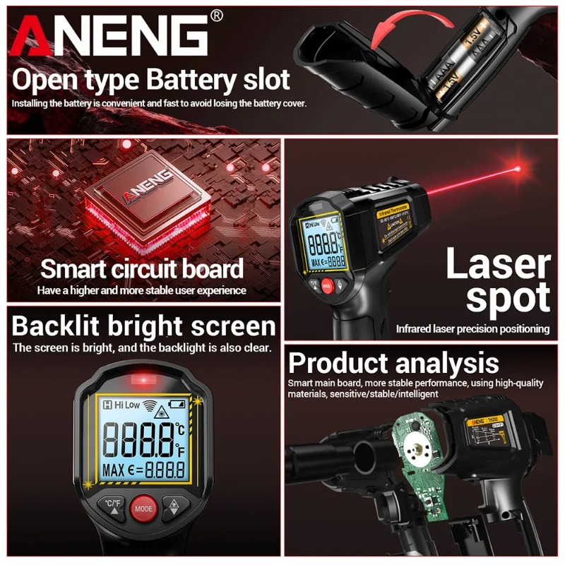 Termometer Inframerah Tanpa Se - Industrial Laser Thermometer Gun ulasan dan harga